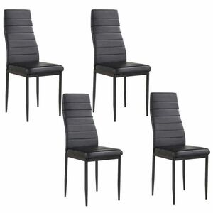 Zestaw 4 krzeseł do jadalni, czarne obraz
