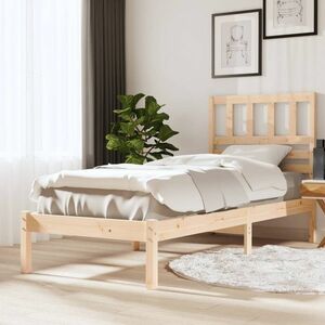vidaXL Rama łóżka, 75x190 cm, lite drewno sosnowe obraz