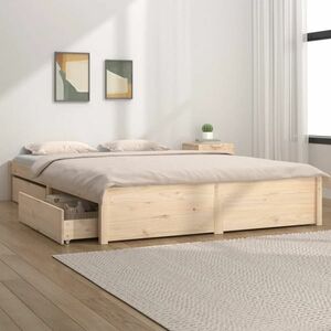 vidaXL Rama łóżka z szufladami, 140x200 cm obraz