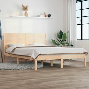 vidaXL Rama łóżka, lite drewno sosnowe, 120x200 cm obraz