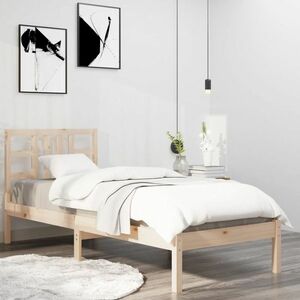 vidaXL Rama łóżka, lite drewno, 75x190 cm, pojedyncza obraz