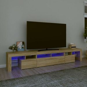 vidaXL Szafka pod TV z oświetleniem LED, dąb sonoma, 230x36, 5x40 cm obraz