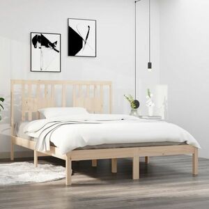 vidaXL Rama łóżka, lite drewno, 120x190 cm, podwójna obraz