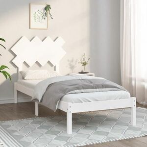vidaXL Rama łóżka, biała, 90x190 cm, lite drewno obraz