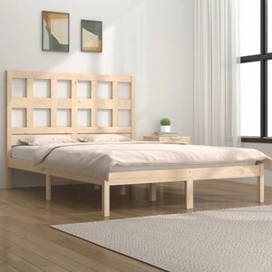 vidaXL Rama łóżka, lite drewno sosnowe, 160 x 200 cm obraz