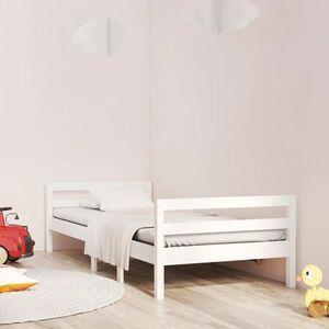 vidaXL Rama łóżka, biała, 80x200 cm, lite drewno sosnowe obraz