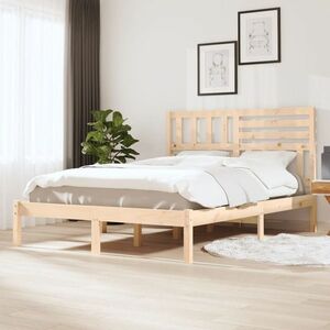 vidaXL Rama łóżka, 120x190 cm, lite drewno sosnowe obraz