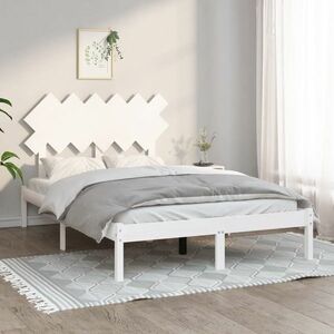 vidaXL Rama łóżka, biała, 120x200 cm, lite drewno obraz