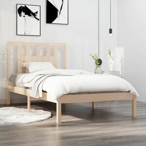vidaXL Rama łóżka, lite drewno sosnowe, 90x200 cm obraz