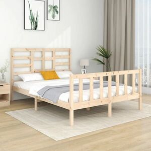 vidaXL Rama łóżka, lite drewno, 120x190 cm, podwójna obraz