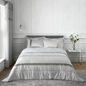 Szara satynowa narzuta na łóżko dwuosobowe 240x260 cm – Catherine Lansfield obraz