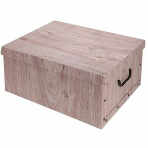 Pudełko do przechowywania z pokrywką Wood, naturalny obraz