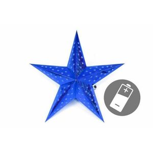 Świąteczna gwiazda z timerem, 60 cm, 10 LED, niebieska obraz