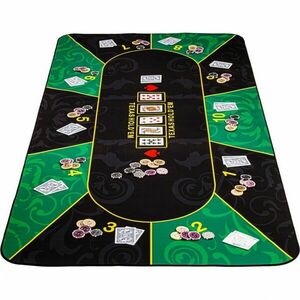 Składana mata do pokera, zielono-czarna, 160 x 80 cm obraz