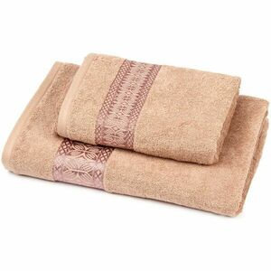 Komplet ręcznik + ręcznik kąpielowy Florina - brązowy obraz