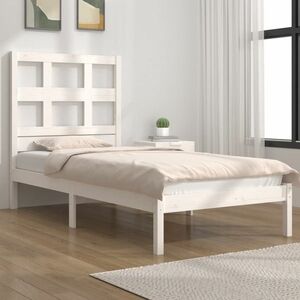 vidaXL Rama łóżka, biała, lite drewno sosnowe, 100 x 200 cm obraz