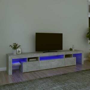 vidaXL Szafka pod TV z oświetleniem LED, szarość betonu 215x36, 5x40 cm obraz