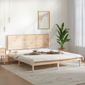 vidaXL Rama łóżka, lite drewno sosnowe, 160 x 200 cm obraz