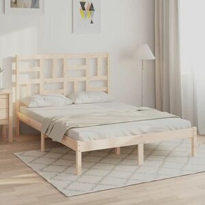 vidaXL Rama łóżka, lite drewno, 135x190 cm, podwójna obraz