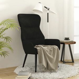 vidaXL Krzesło wypoczynkowe, czarne, obite tkaniną obraz