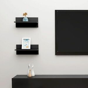 vidaXL Półki ścienne, 2 szt., czarne, 40x11, 5x18 cm, płyta wiórowa obraz