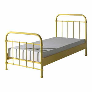 Żółte metalowe łóżko dziecięce Vipack New York, 90x200 cm obraz