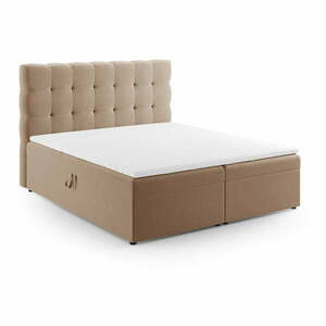 Jasnobrązowe łóżko boxspring ze schowkiem 160x200 cm Bali – Cosmopolitan Design obraz