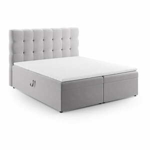 Jasnoszare łóżko boxspring ze schowkiem 180x200 cm Bali – Cosmopolitan Design obraz