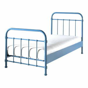 Niebieskie metalowe łóżko dziecięce Vipack New York, 90x200 cm obraz