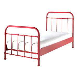 Czerwone metalowe łóżko dziecięce Vipack New York, 90x200 cm obraz