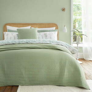 Zielona narzuta pikowana na łóżko dwuosobowe 220x230 cm Quilted Lines – Bianca obraz