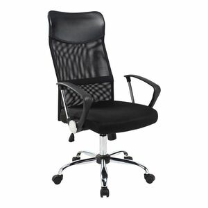 Ergonomiczne krzesło biurowe z podwyższonym oparciem, w 3 kolorach - czarne obraz