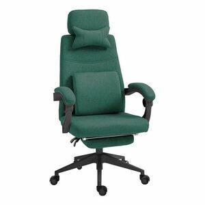 Krzesło biurowe obrotowe z zagłówkiem zielony obraz