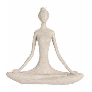 Dekoracja Yoga Lady kremowy, 18, 5 x 19 x 5 cm, polystone obraz