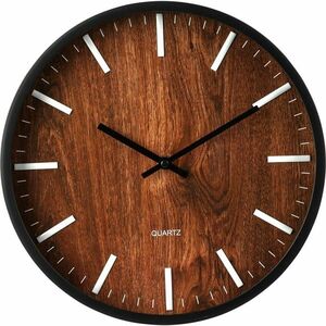 Zegar ścienny Leeds, 30 cm, drewniany wygląd obraz