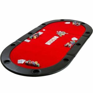 Blat do pokera składany czerwony obraz