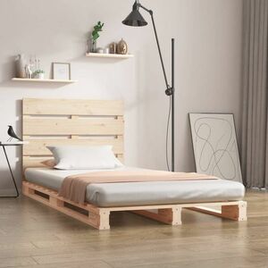 vidaXL Rama łóżka, 90 x 200 cm, lite drewno sosnowe obraz