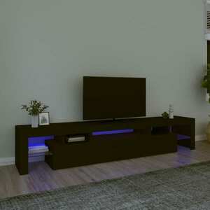 vidaXL Szafka pod TV z oświetleniem LED, czarna, 215x36, 5x40 cm obraz