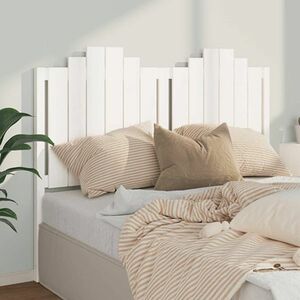 vidaXL Wezgłowie łóżka, białe, 141x4x110 cm, lite drewno sosnowe obraz