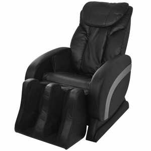vidaXL Fotel z podnóżkiem, czarny, sztuczna skóra obraz