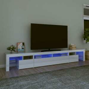 vidaXL Szafka pod TV z oświetleniem LED, biała, 260x36, 5x40 cm obraz