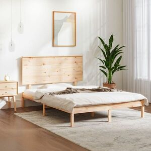 vidaXL Rama łóżka, 140x190 cm, lite drewno obraz