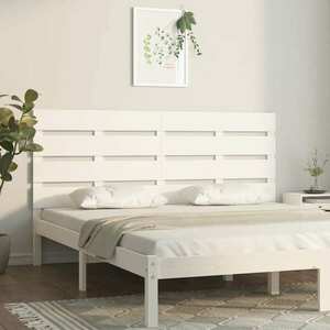 vidaXL Wezgłowie łóżka, białe, 120x3x80 cm, lite drewno sosnowe obraz