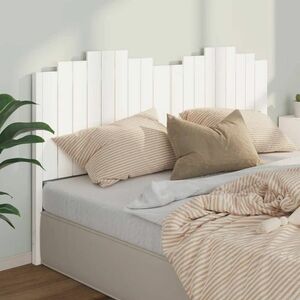 vidaXL Wezgłowie łóżka, białe, 186x4x110 cm, lite drewno sosnowe obraz