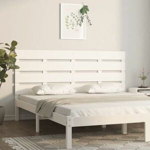 vidaXL Wezgłowie łóżka, białe, 140x3x80 cm, lite drewno sosnowe obraz