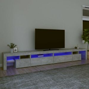 vidaXL Szafka pod TV z oświetleniem LED, szarość betonu, 290x36, 5x40cm obraz