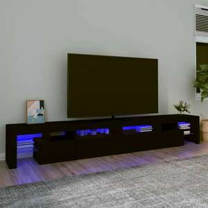vidaXL Szafka pod TV z oświetleniem LED, czarna, 260x36, 5x40 cm obraz