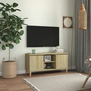 vidaXL Szafka TV, drewniane nóżki, dąb sonoma, 103, 5x35x50 cm obraz