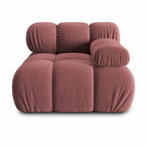 Różowy aksamitny moduł sofy (prawostronny) Bellis – Micadoni Home obraz