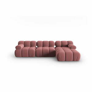 Różowa aksamitna sofa 285 cm Bellis – Micadoni Home obraz